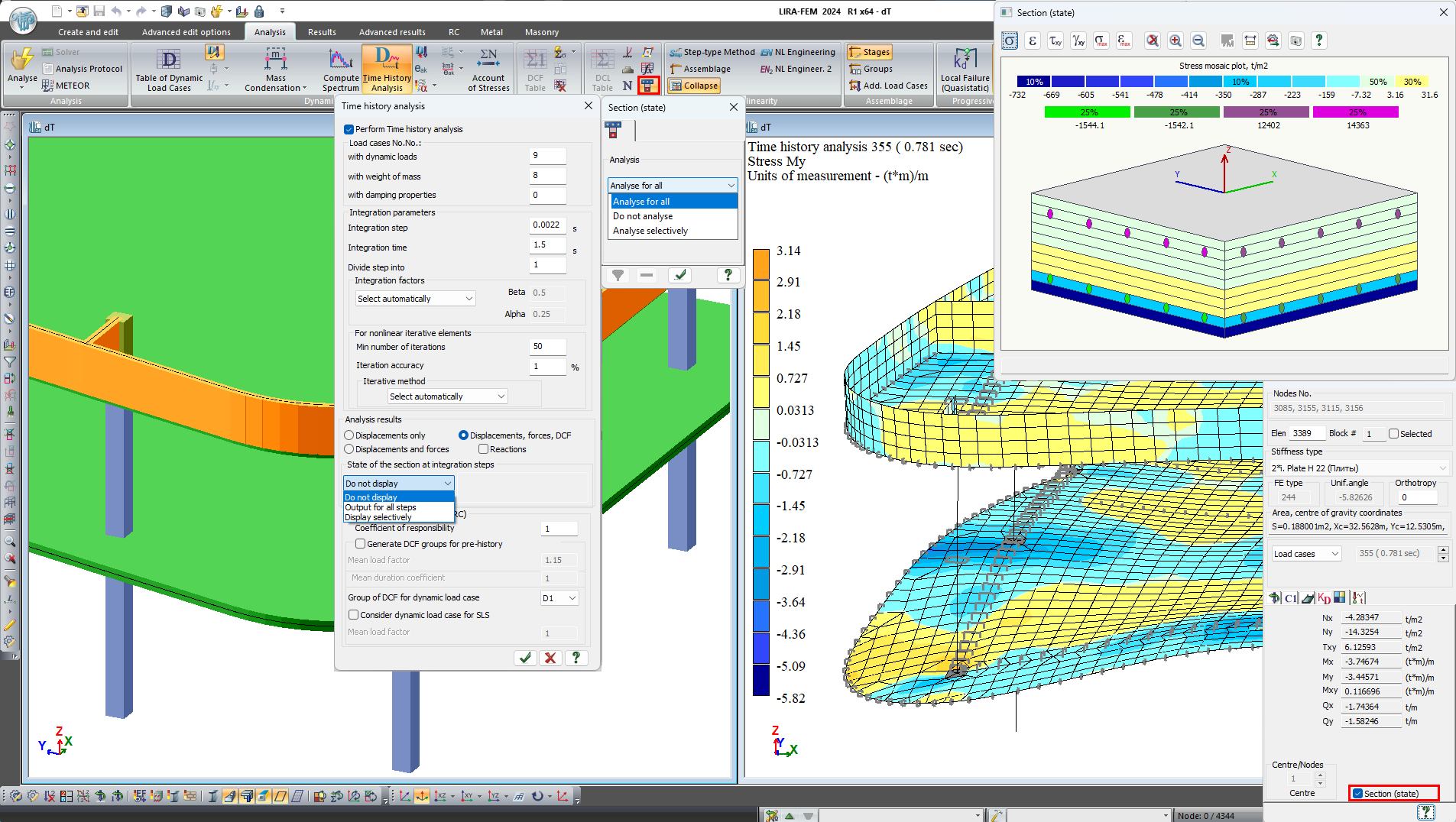 Computing the state of the section for iterative physically nonlinear elements in time history analysis Computing the state of the section for iterative physically nonlinear elements in time history analysis