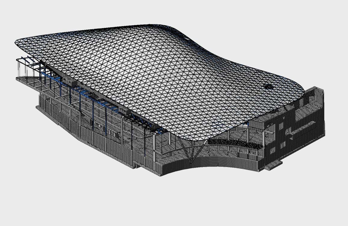 Расчетная схема сетчатой оболочки