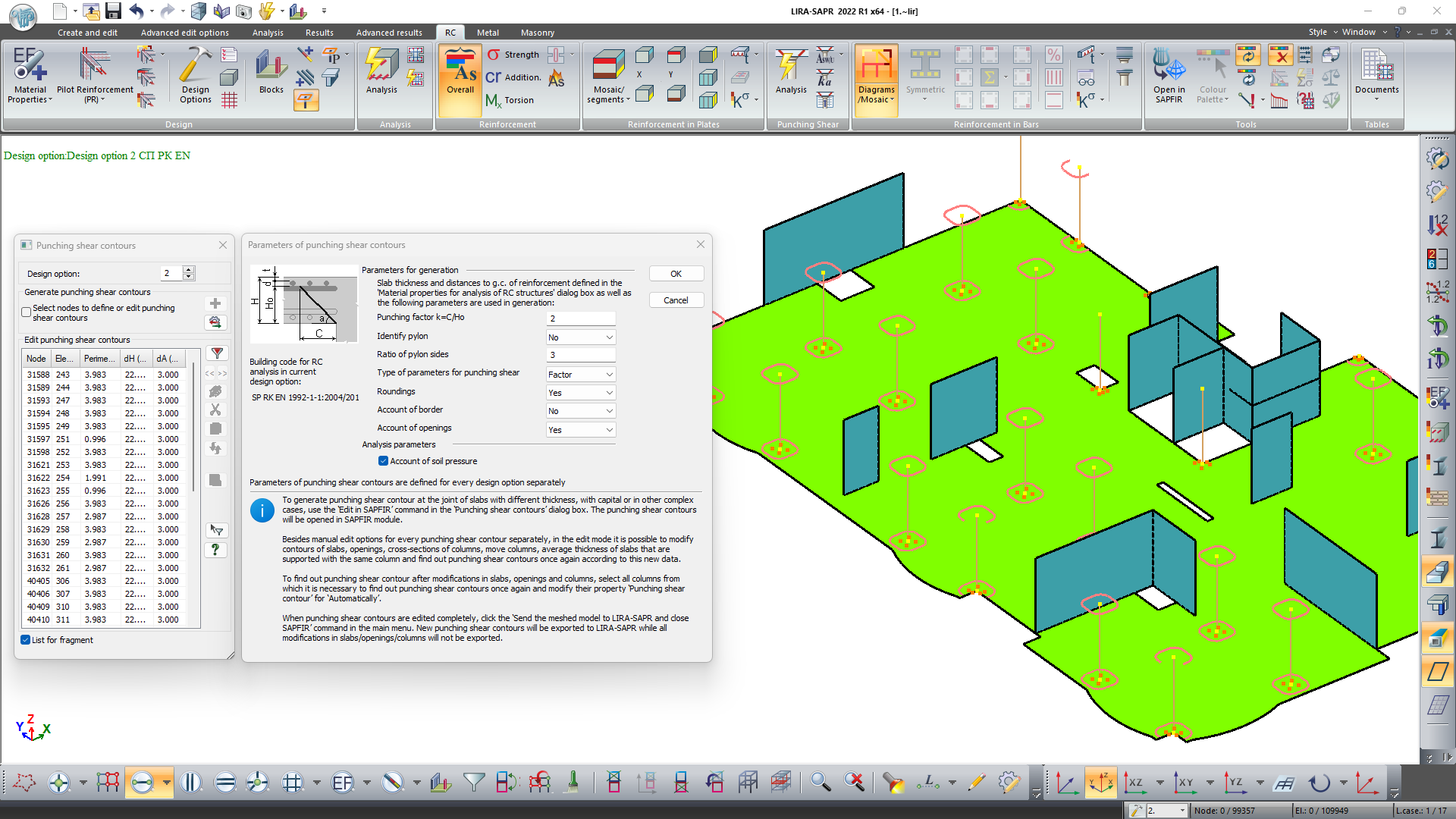 Parameters of punching shear contours Parameters of punching shear contours