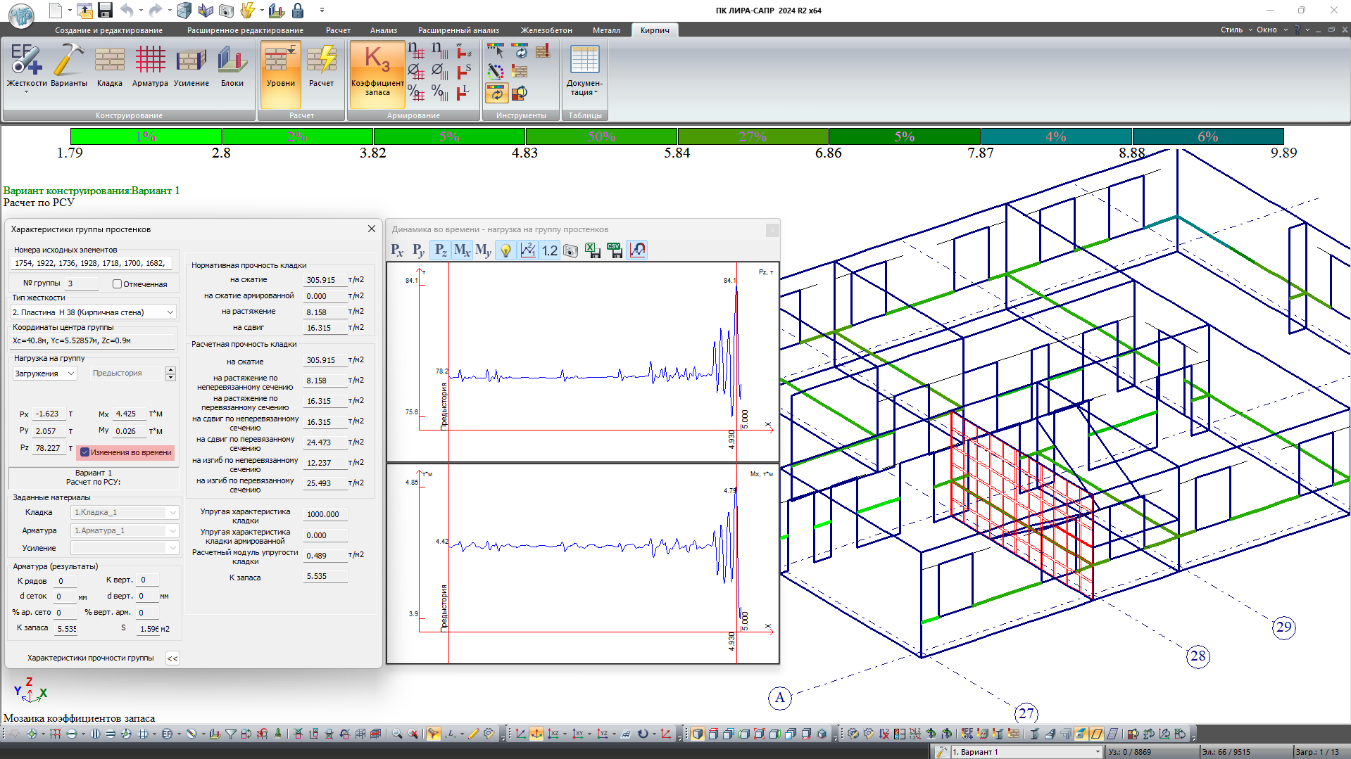 Generating graphs of time history in forces for brick levels Generating graphs of time history in forces for brick levels