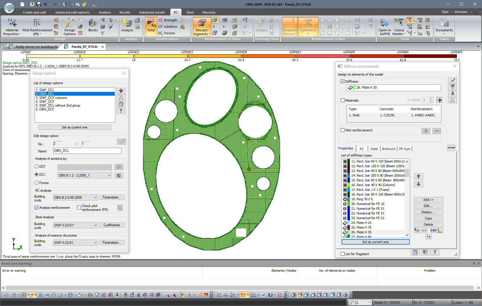 Setting design options