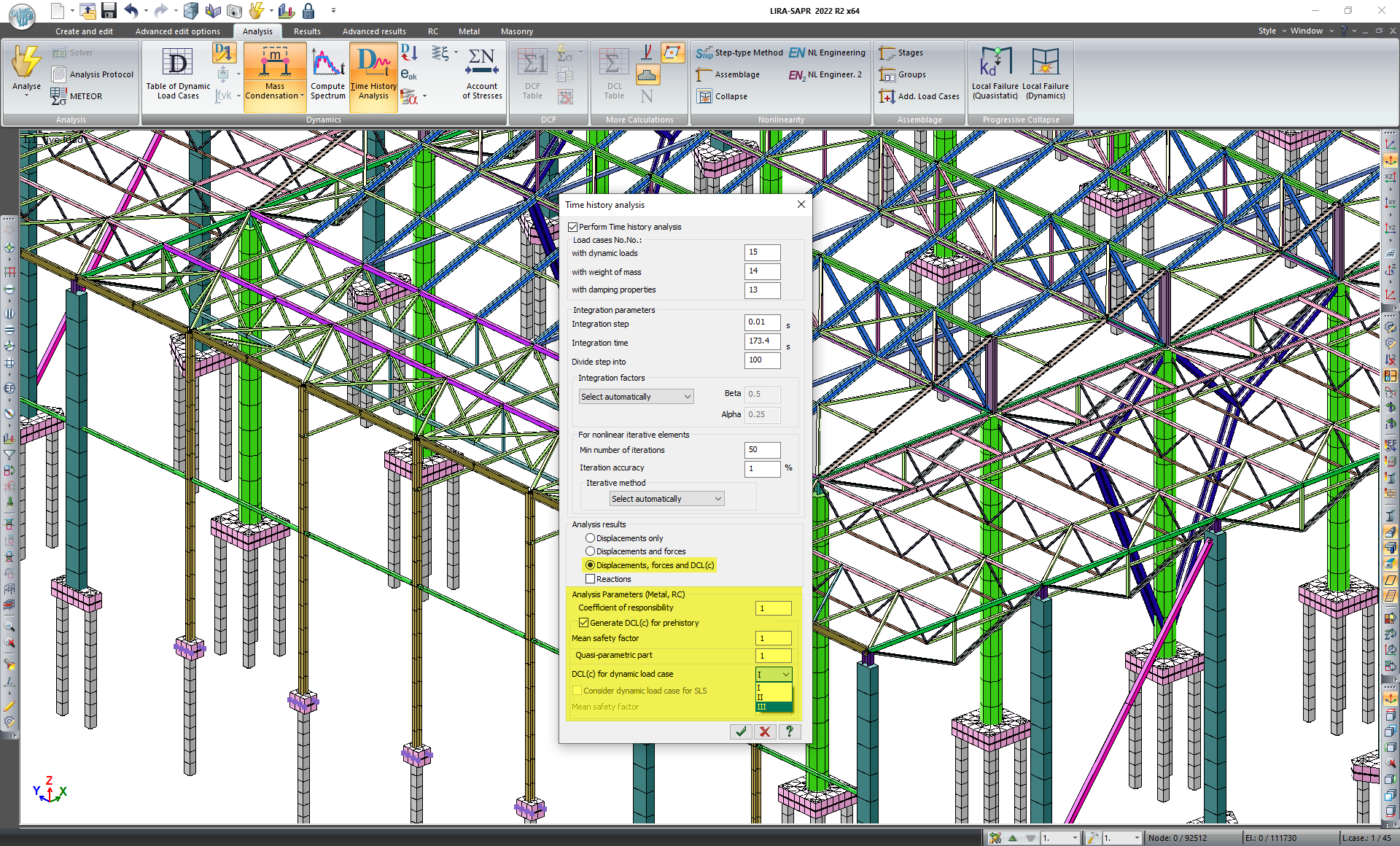 Generating the DCL(c) for problems with time history analysis Generating the DCL(c) for problems with time history analysis